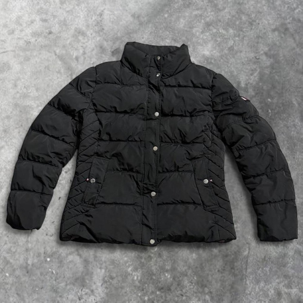 Tommy Hilfiger Puffer Jacket Womens XL Black Insulated Parka Outerwear